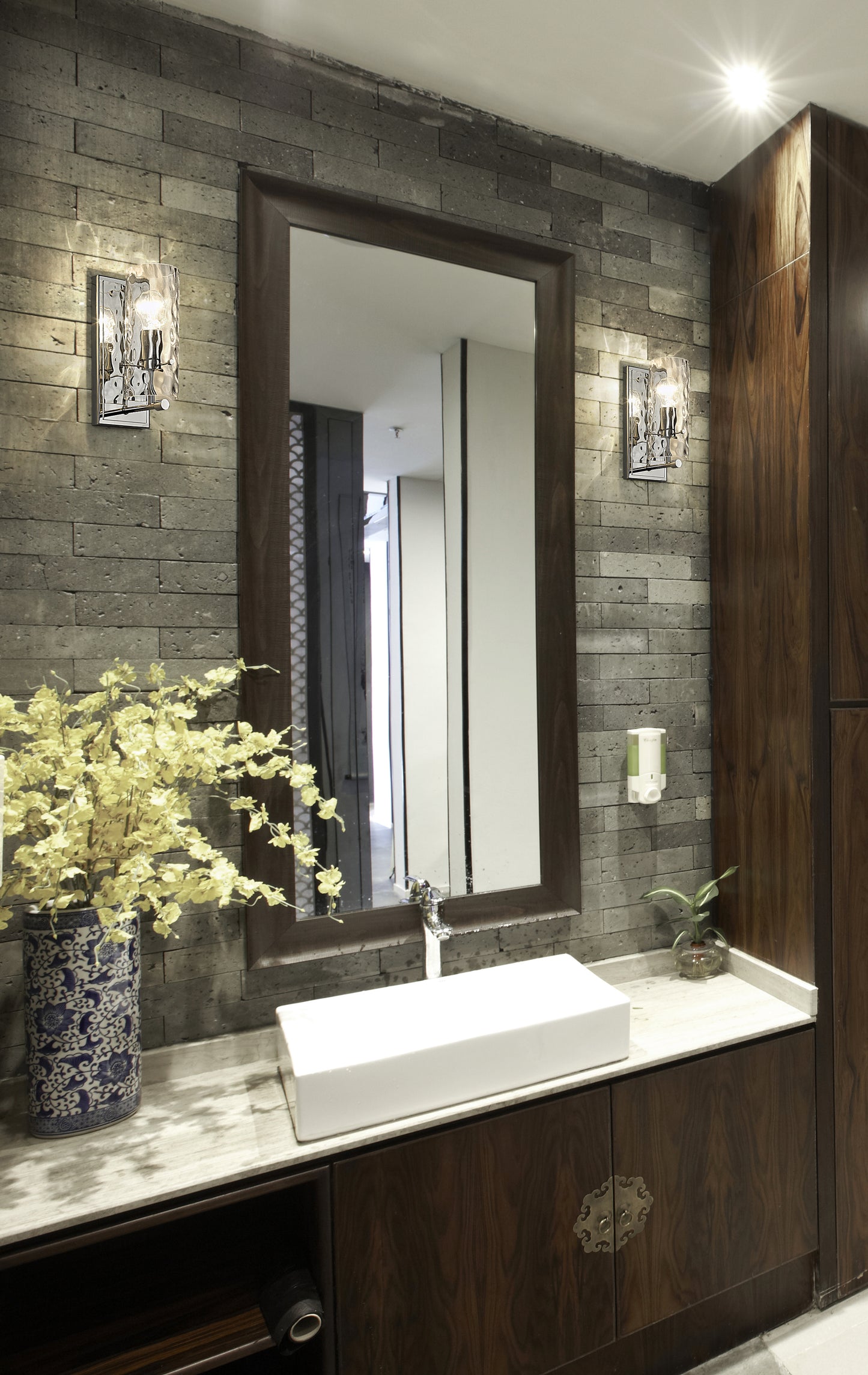 3035-1V-PN - Fontaine 1 Light Wall 11" Sconce - Polished Nickel