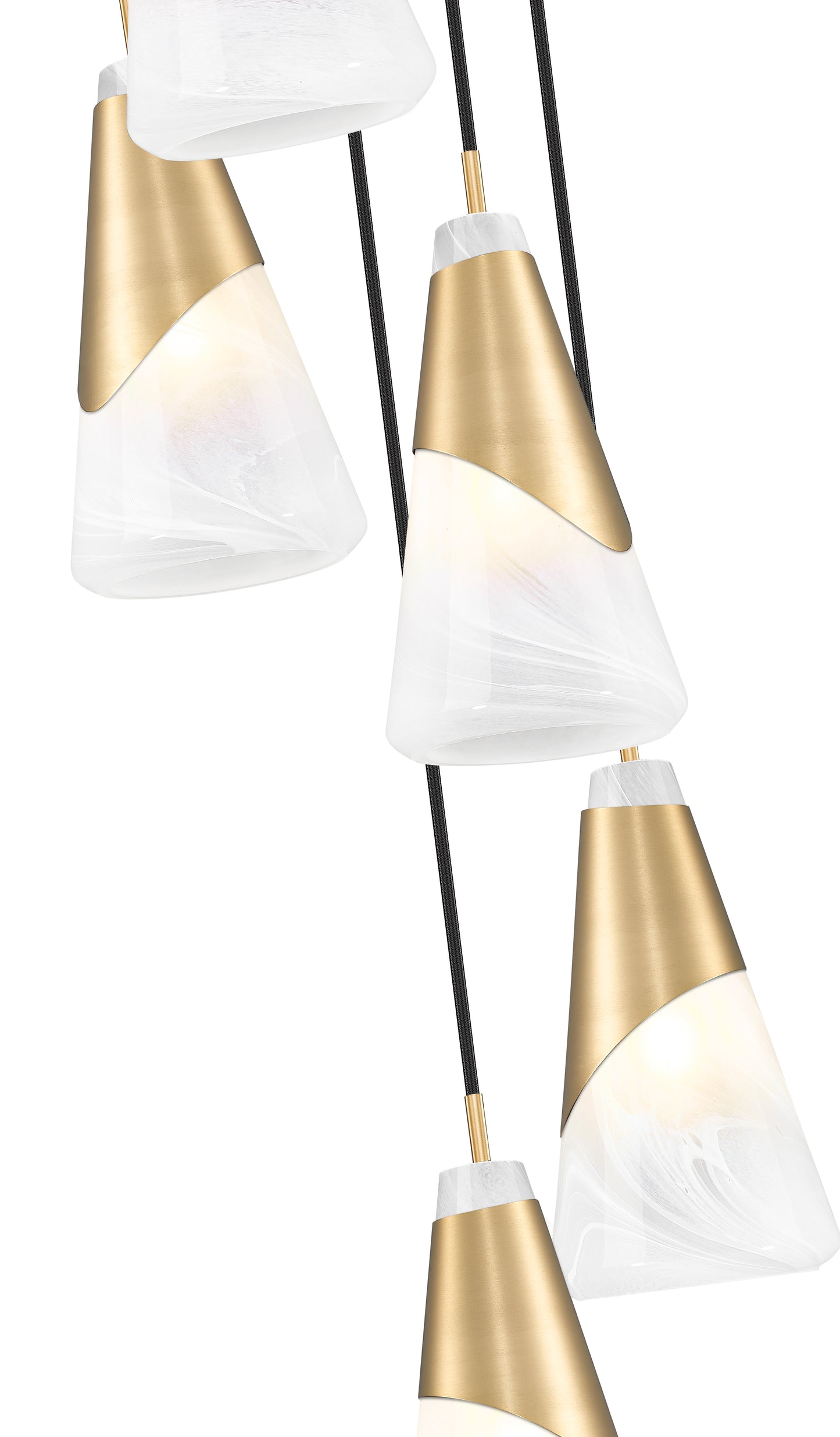 828P6-5R-MGLD - Aimie 5 Light 12" Chandelier - Modern Gold