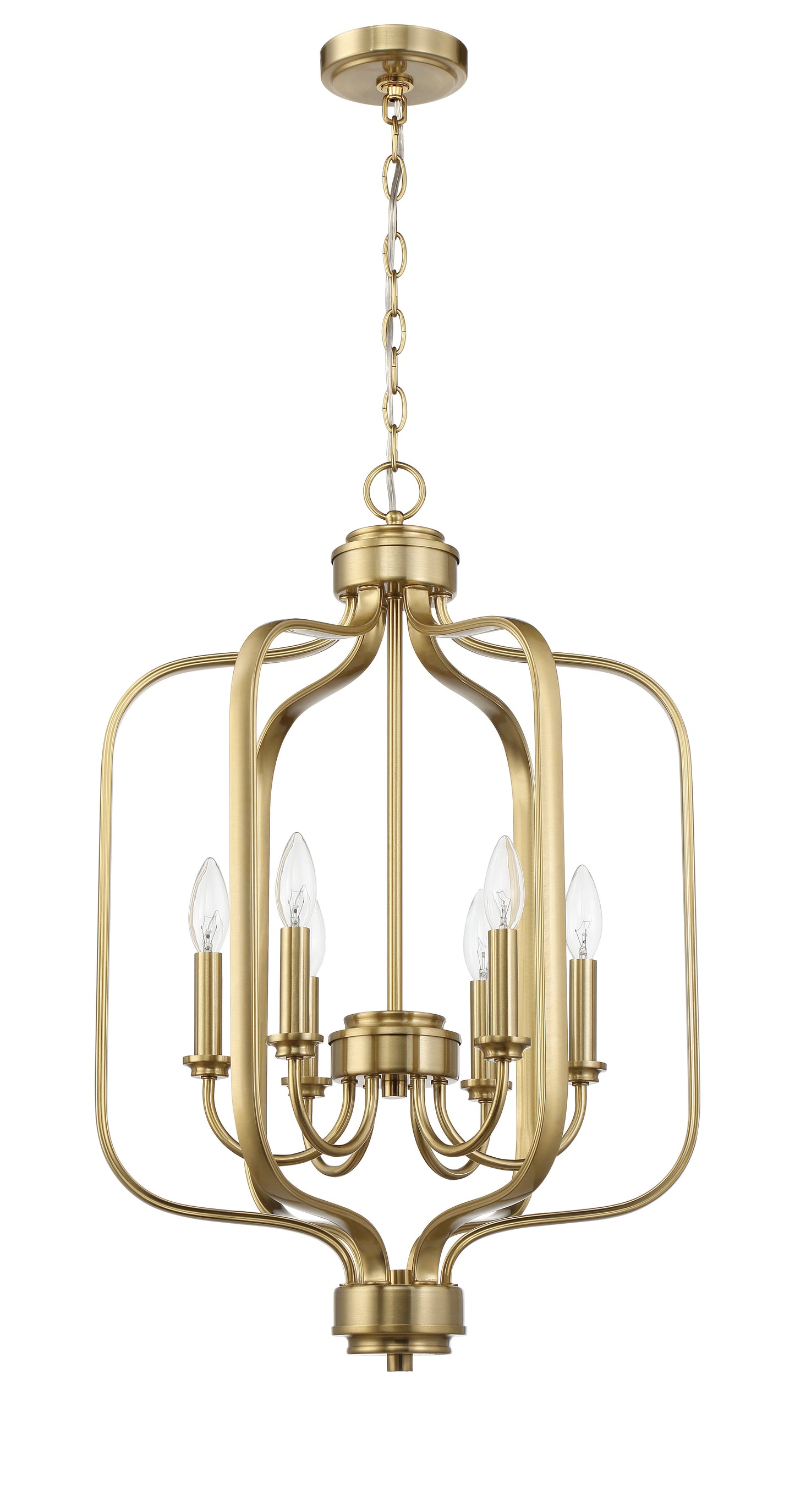 50536-SB - Bolden 6 Light 18" Wide Foyer Light - Satin Brass