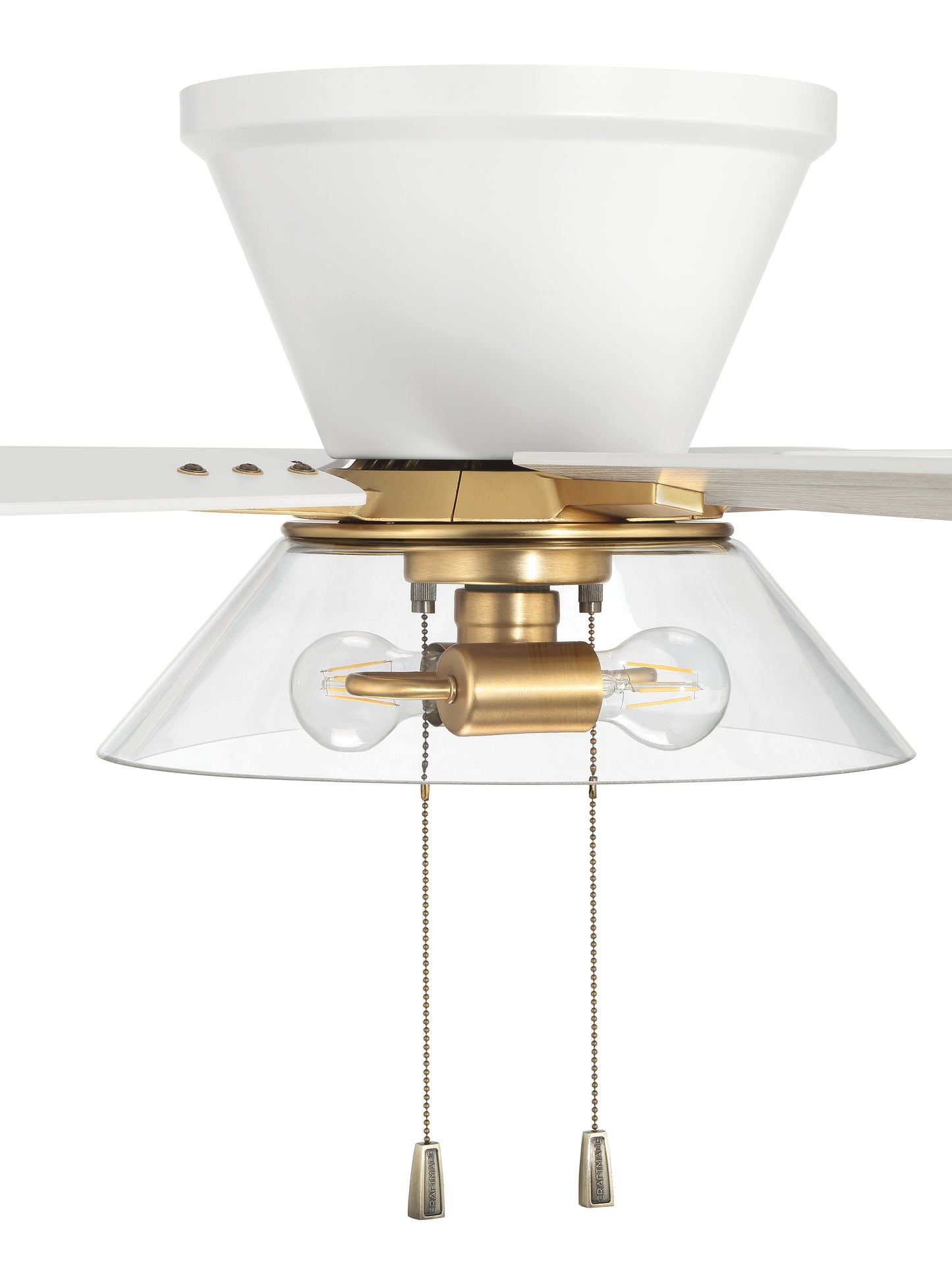 IST52WSB5 - Insight 52" 5 Blade Ceiling Fan with Light Kit - White / Satin Brass