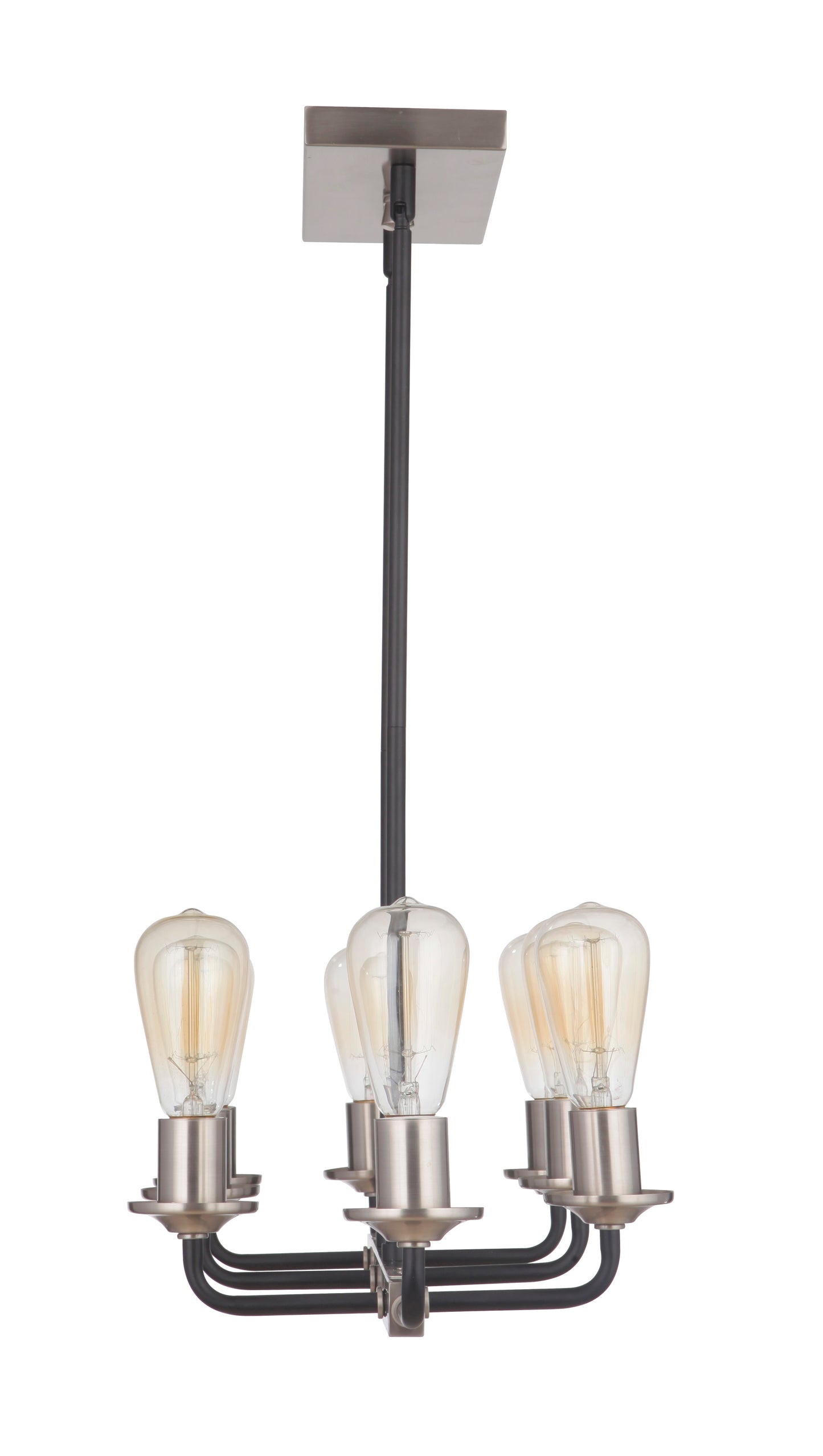 50378-FBBNK - Randolph 8 Light 11.5" Wide Island Light - Flat Black / Brushed Polished Nickel