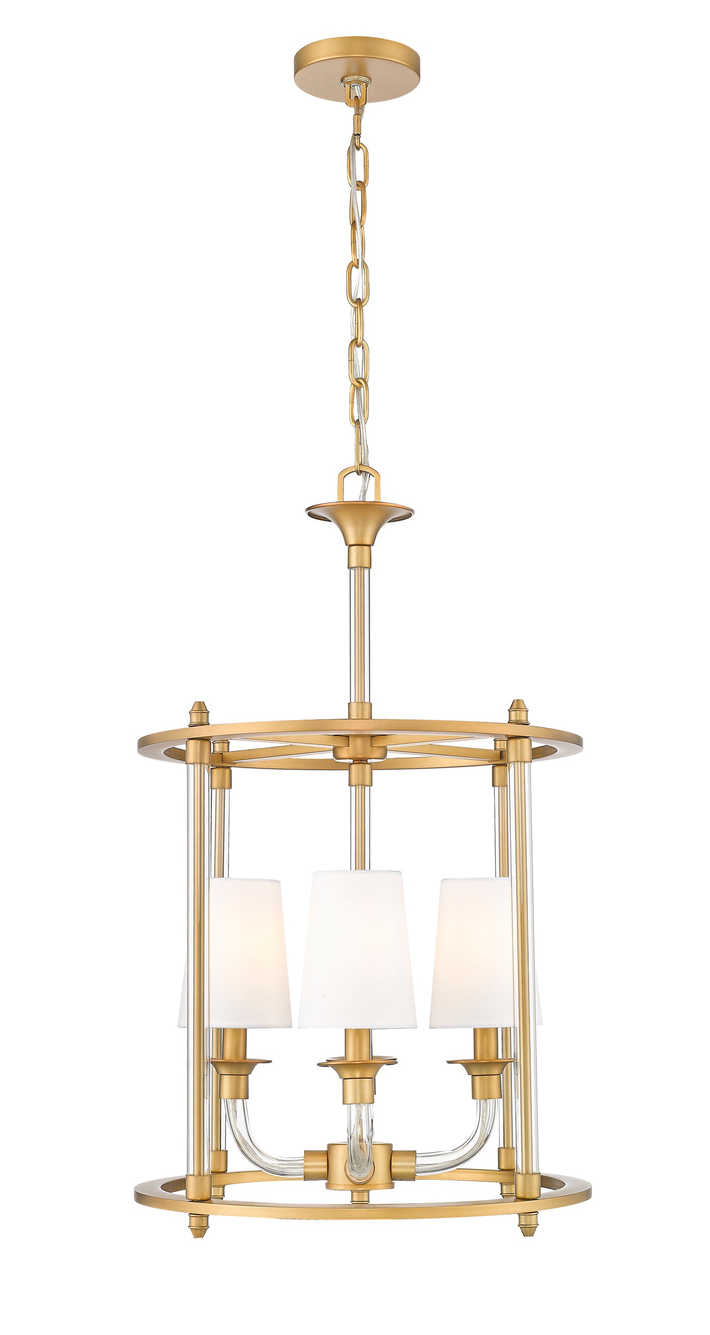 1950-4C-RB - Katerina 4 Light 16" Chandelier - Rubbed Brass