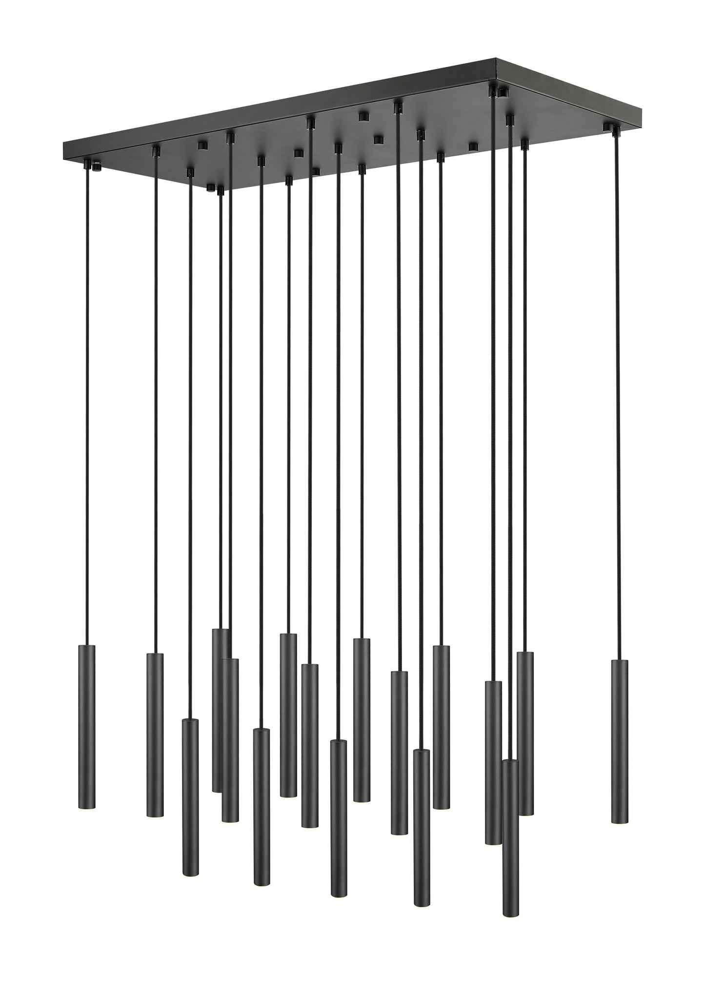 919MP12-17L-MB-LED - Forest 17 Light Linear 42" Chandelier - Matte Black