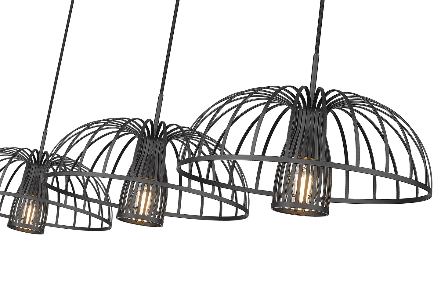 623P16-3L-MB - Valencia 3 Light Linear 56" Chandelier - Matte Black