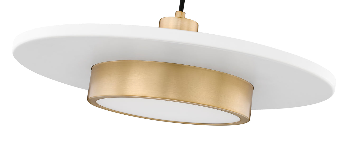 829P20-MW-MGLD-LED - Ludo 1 Light 20" Pendant - Matte White / Modern Gold