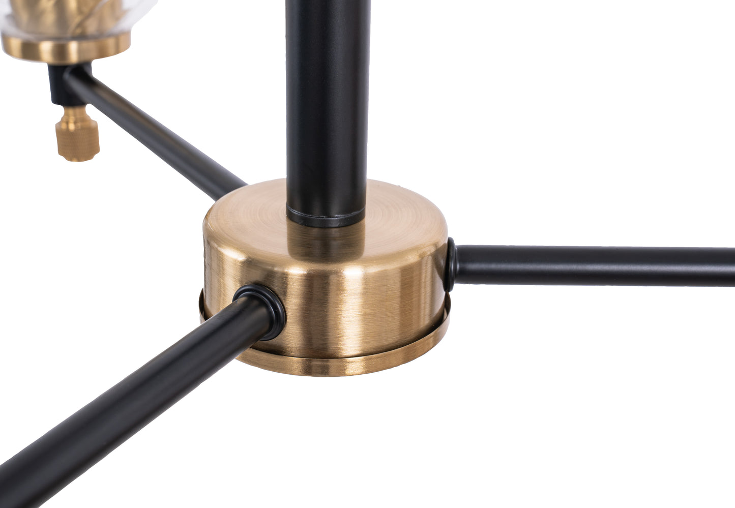 60323-FBSB-C - Council 3 Light 22" Wide Chandelier - Flat Black / Satin Brass