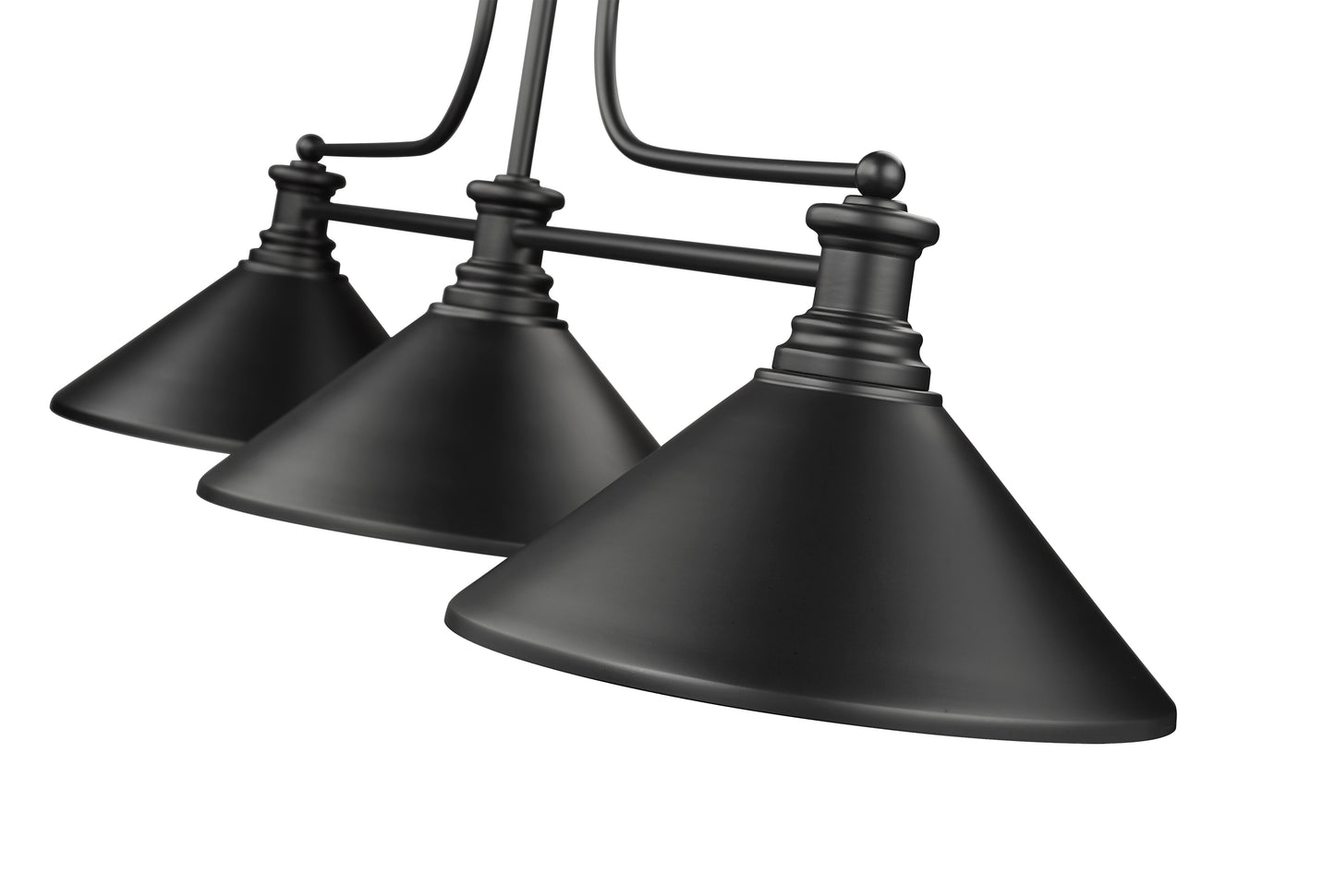 725-3MB-MMB - Melange 3 Light 52" Billiard - Matte Black
