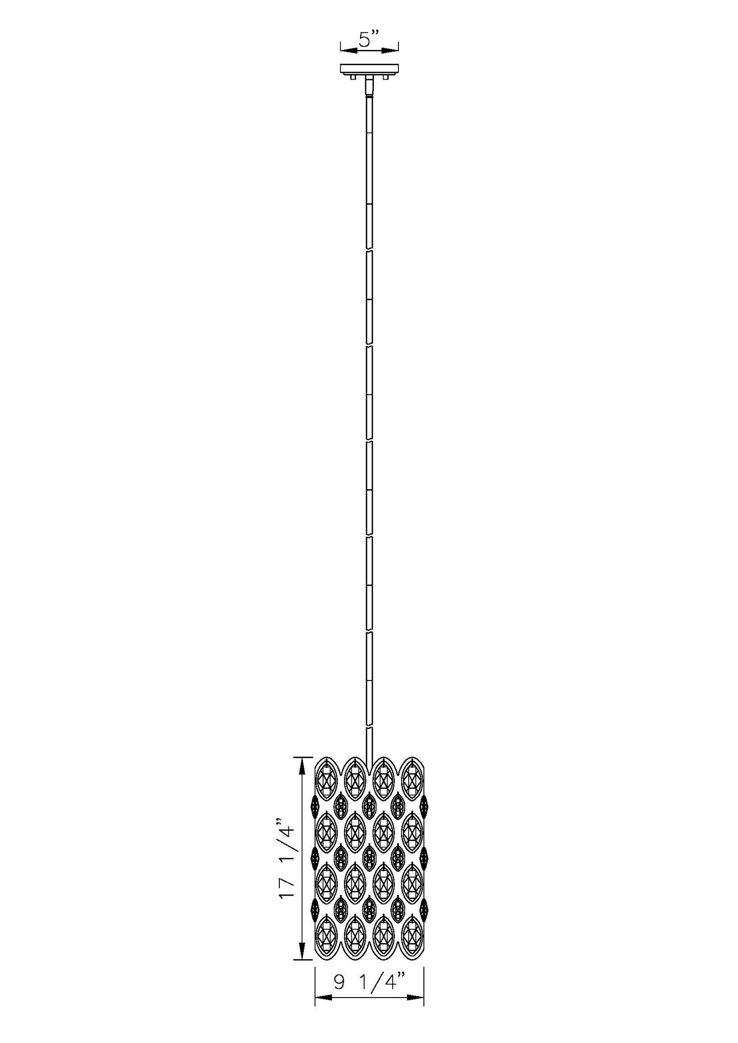 822P9-HB - Dealey 3 Light 9" Pendant - Heirloom Brass