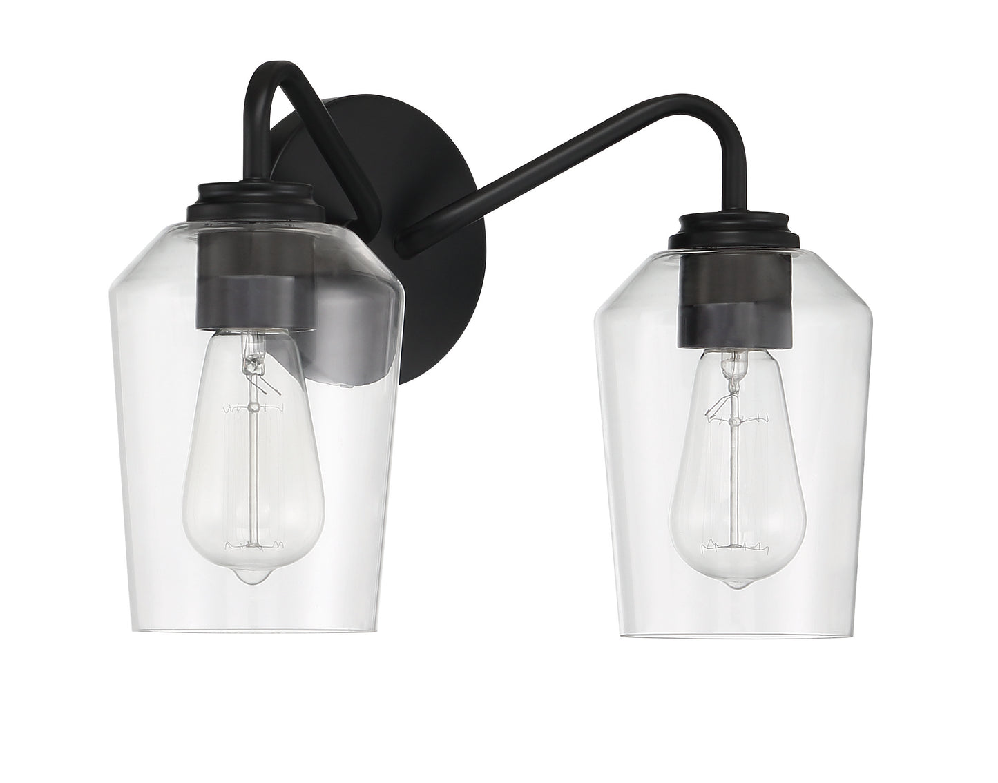 56102-FB - Shayna 2 Light 15" Wide Vanity Light - Flat Black