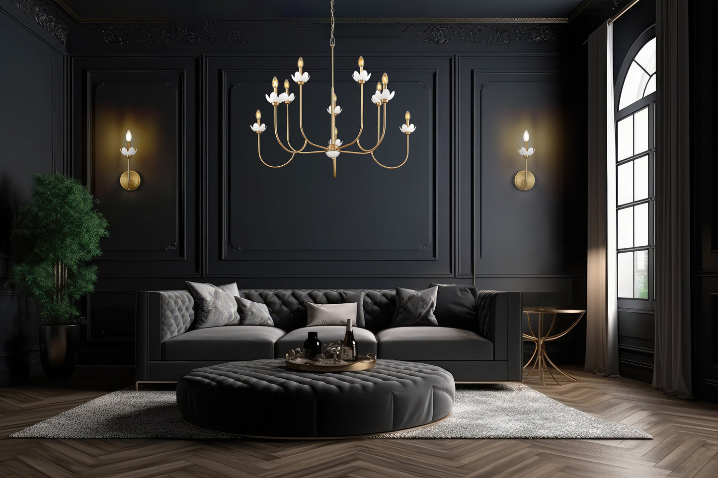 352-1S-MGLD - Allistair 1 Light Wall 12" Sconce - Modern Gold