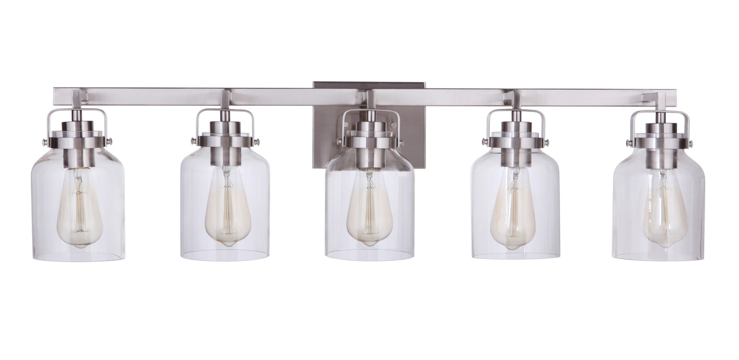 53605-BNK - Foxwood 5 Light 37" Wide Vanity Light - Brushed Nickel