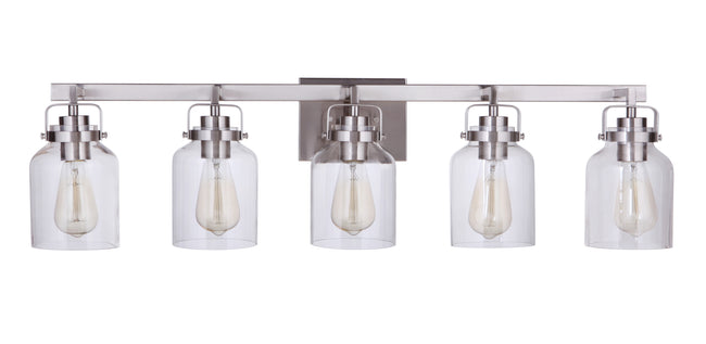 53605-BNK - Foxwood 5 Light 37" Wide Vanity Light - Brushed Nickel