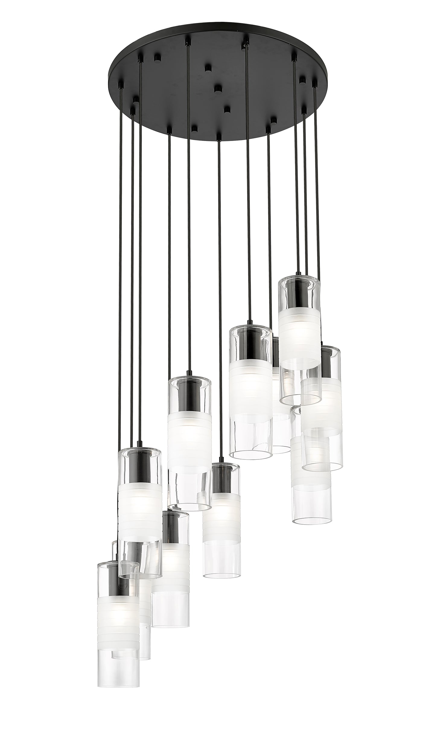 824P-11R-MB - Alton 11 Light 24" Chandelier - Matte Black