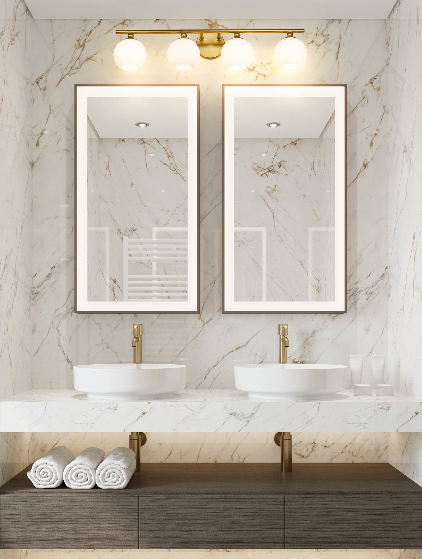 1100-4V-MGLD - Neoma 4 Light 30" Vanity - Modern Gold