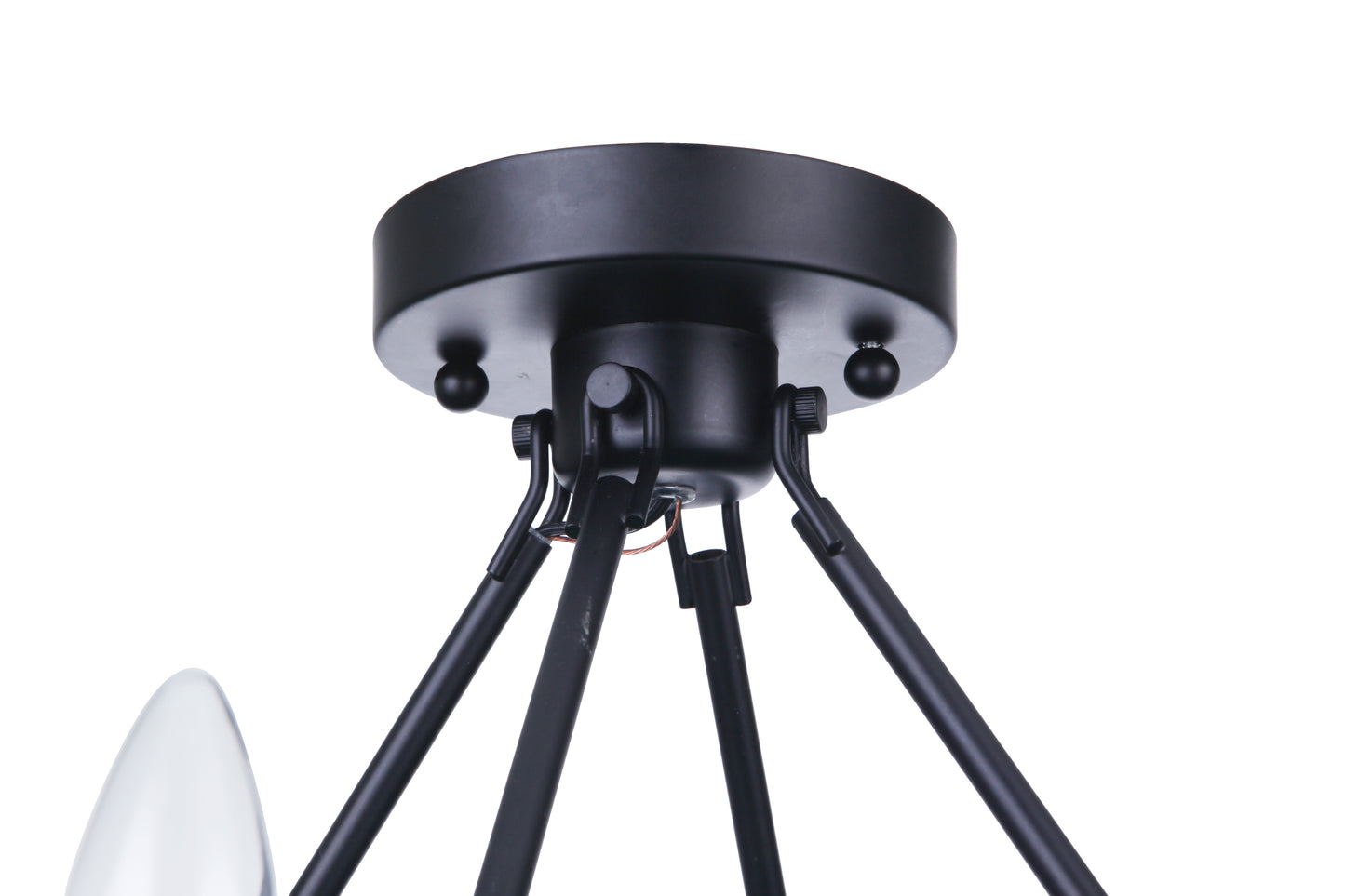 54356-FB - Larrson 6 Light 18" Wide Semi Flush Mount - Flat Black