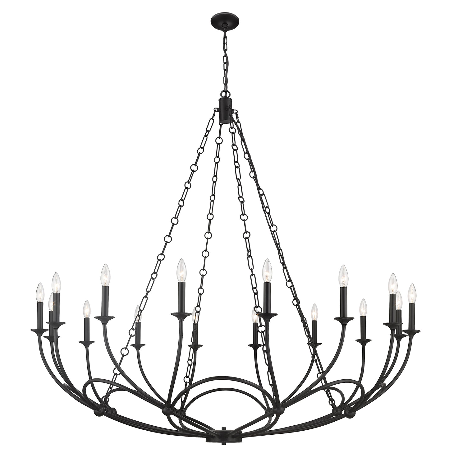 3500-16MB - Arabella 16 Light 55" Chandelier - Matte Black