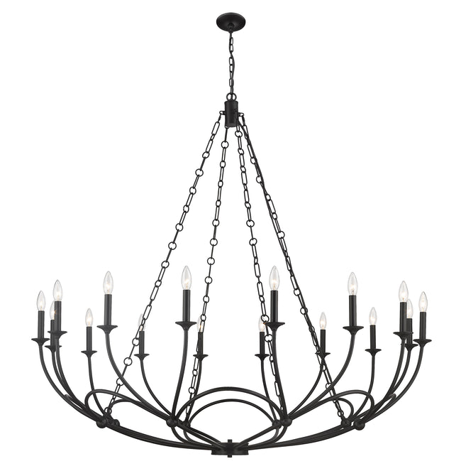 3500-16MB - Arabella 16 Light 55" Chandelier - Matte Black