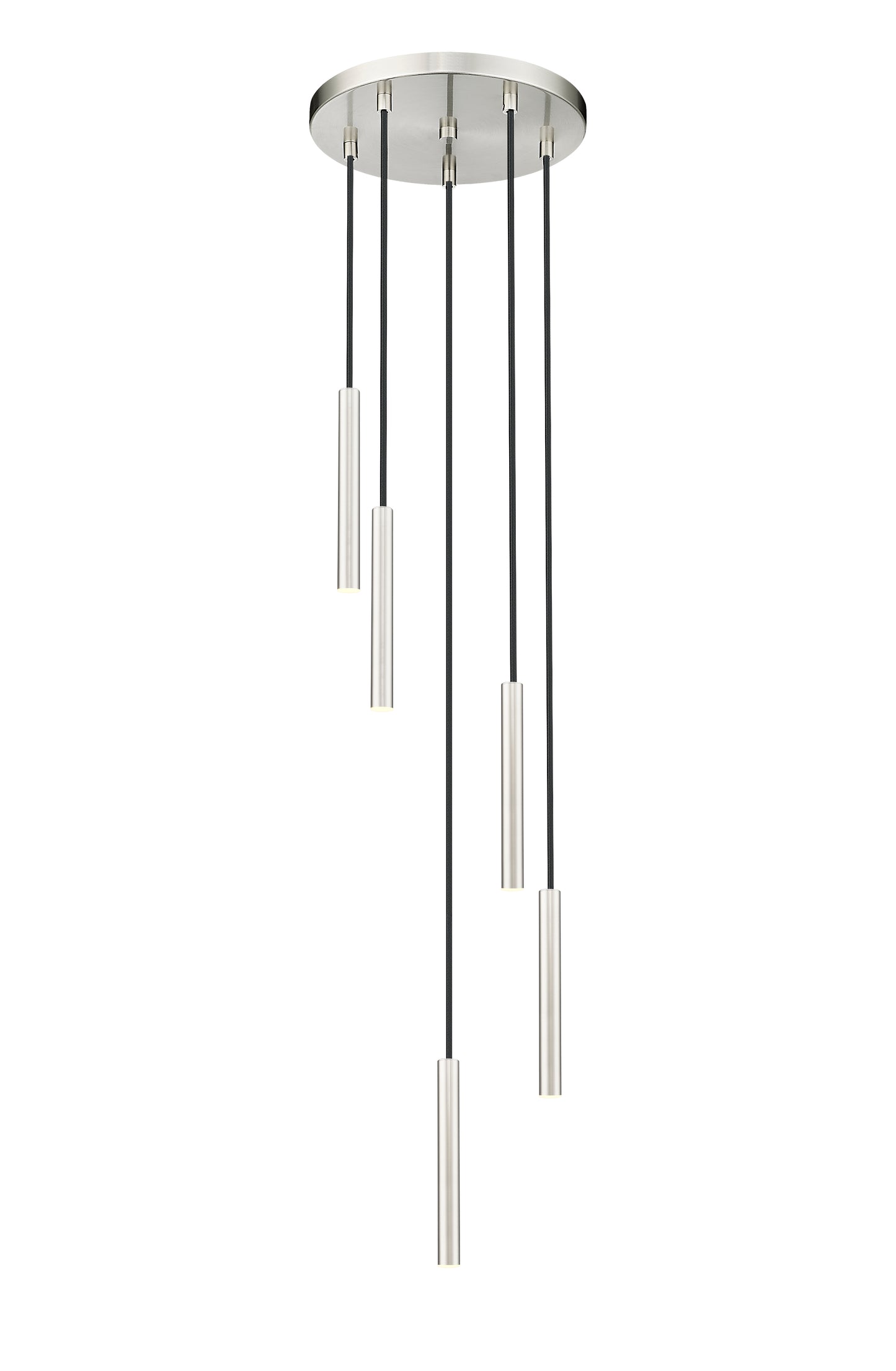 919MP12-5R-BN-LED - Forest 5 Light 12" Chandelier - Brushed Nickel