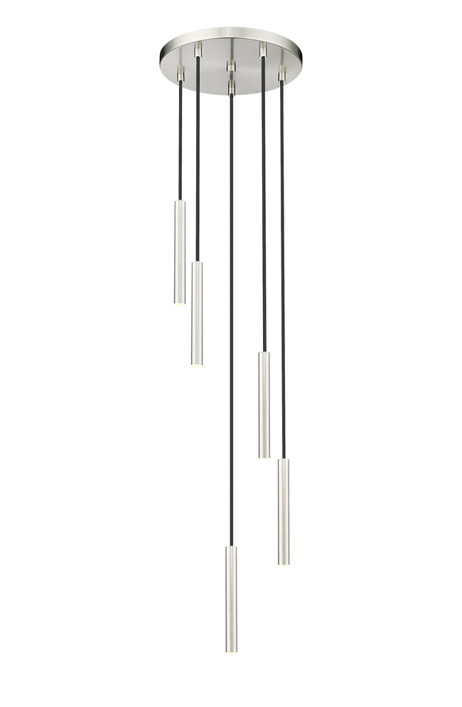 919MP12-5R-BN-LED - Forest 5 Light 12" Chandelier - Brushed Nickel