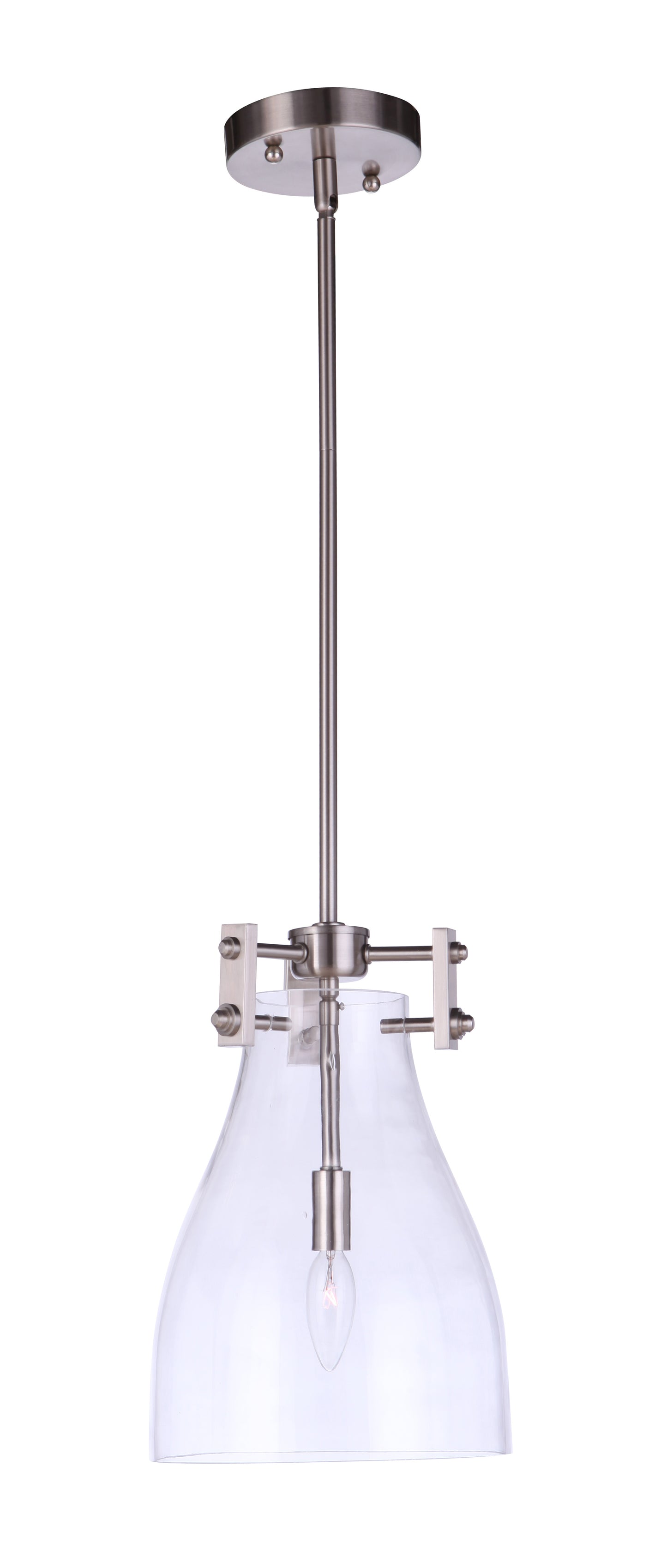 55891-BNK - Chardonnay 1 Light 8.88" Wide Mini Pendant - Brushed Nickel