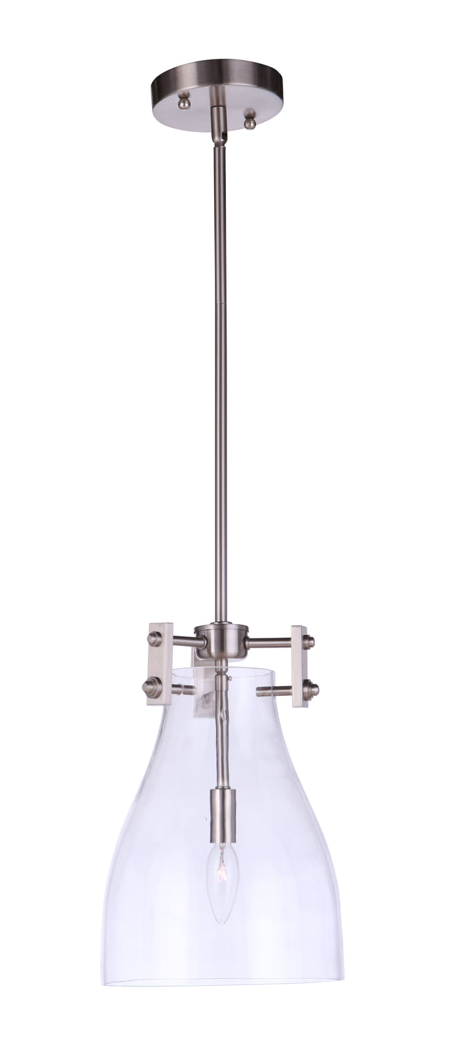 55891-BNK - Chardonnay 1 Light 8.88" Wide Mini Pendant - Brushed Nickel