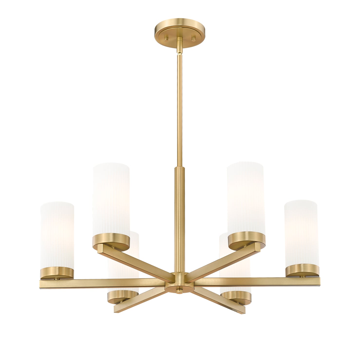3044-6MGLD - Danica 6 Light 26" Chandelier - Modern Gold