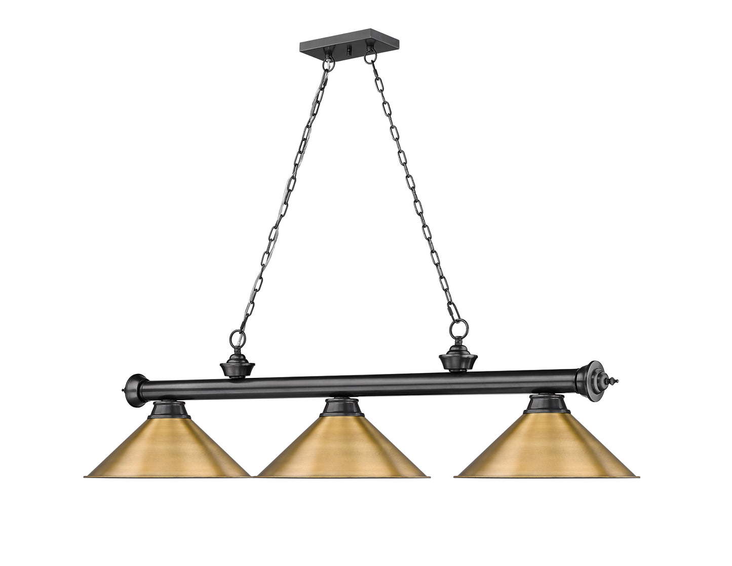 2306-3BP-RB15 - Cordon 3 Light 57" Billiard - Bronze Plate