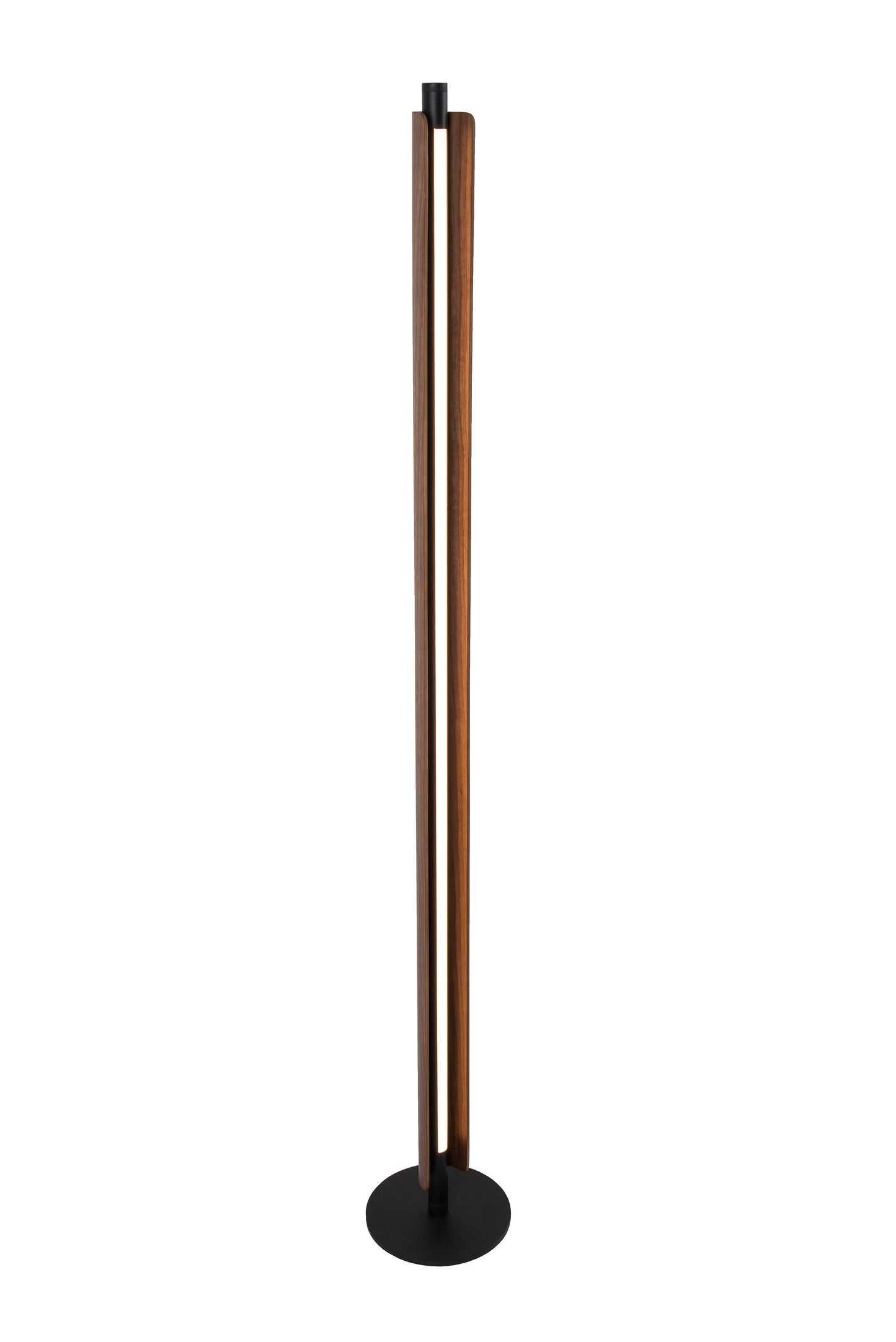 87031FBWAL-F - Cameron 1 Light 63" High Floor Lamp - Flat Black / Walnut