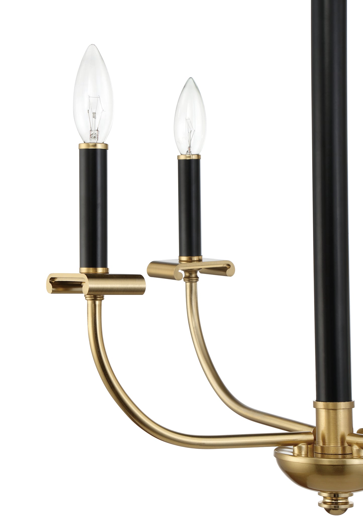 54824-FBSB - Stanza 4 Light 20" Wide Chandelier - Flat Black / Satin Brass