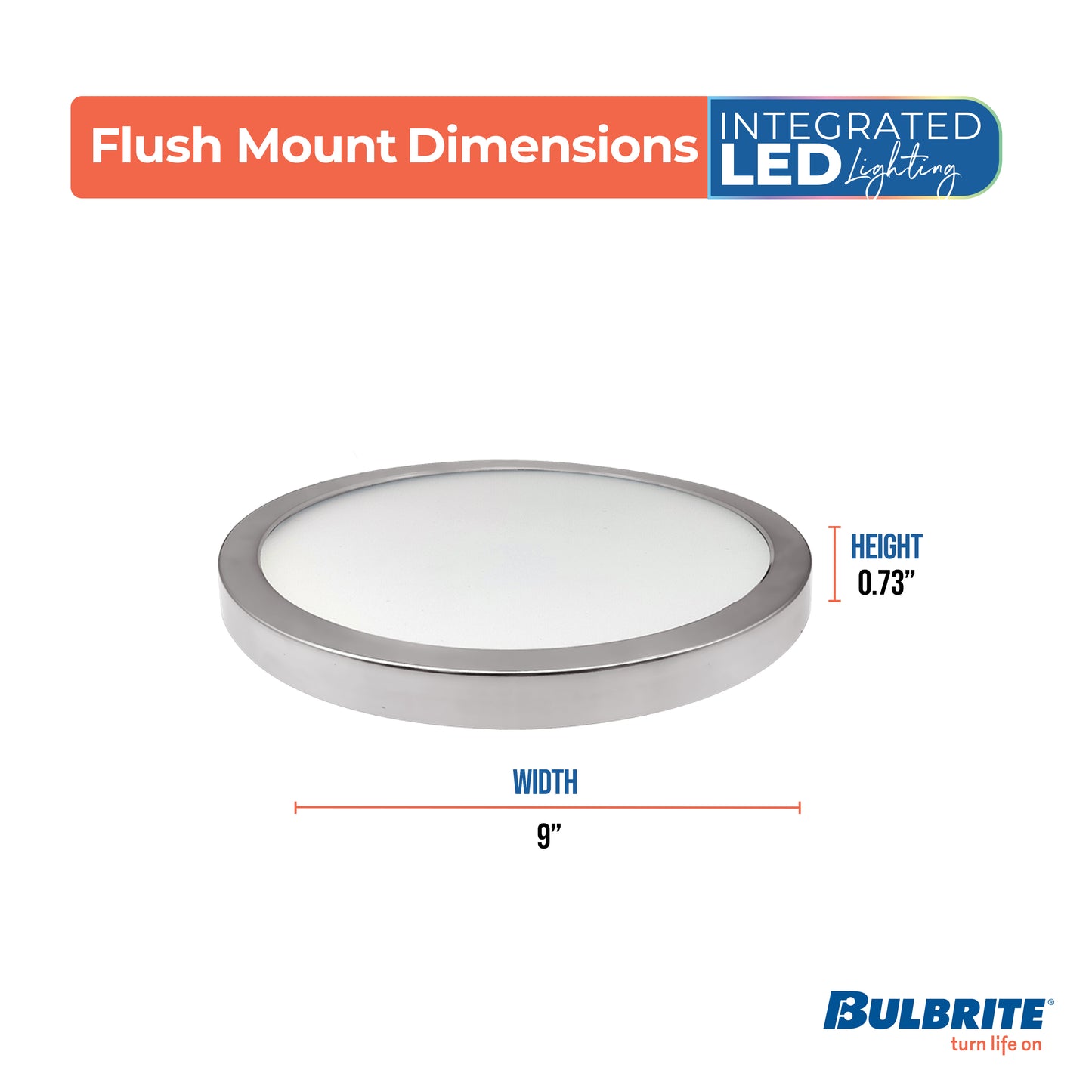 773610 - 9" Flush Mount LED Ceiling Light - 17 Watt - 3000K - Nickel