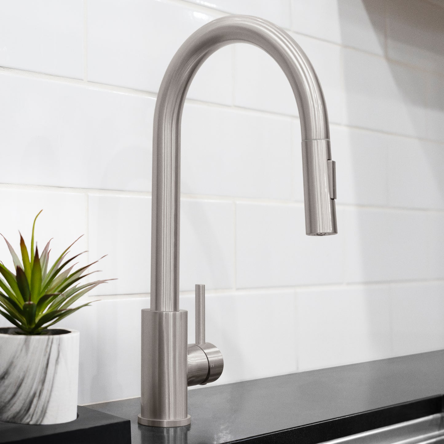 RBCN1-KF-BN - Rubicon Pull Down Single Handle Kitchen Faucet in Brushed Nickel