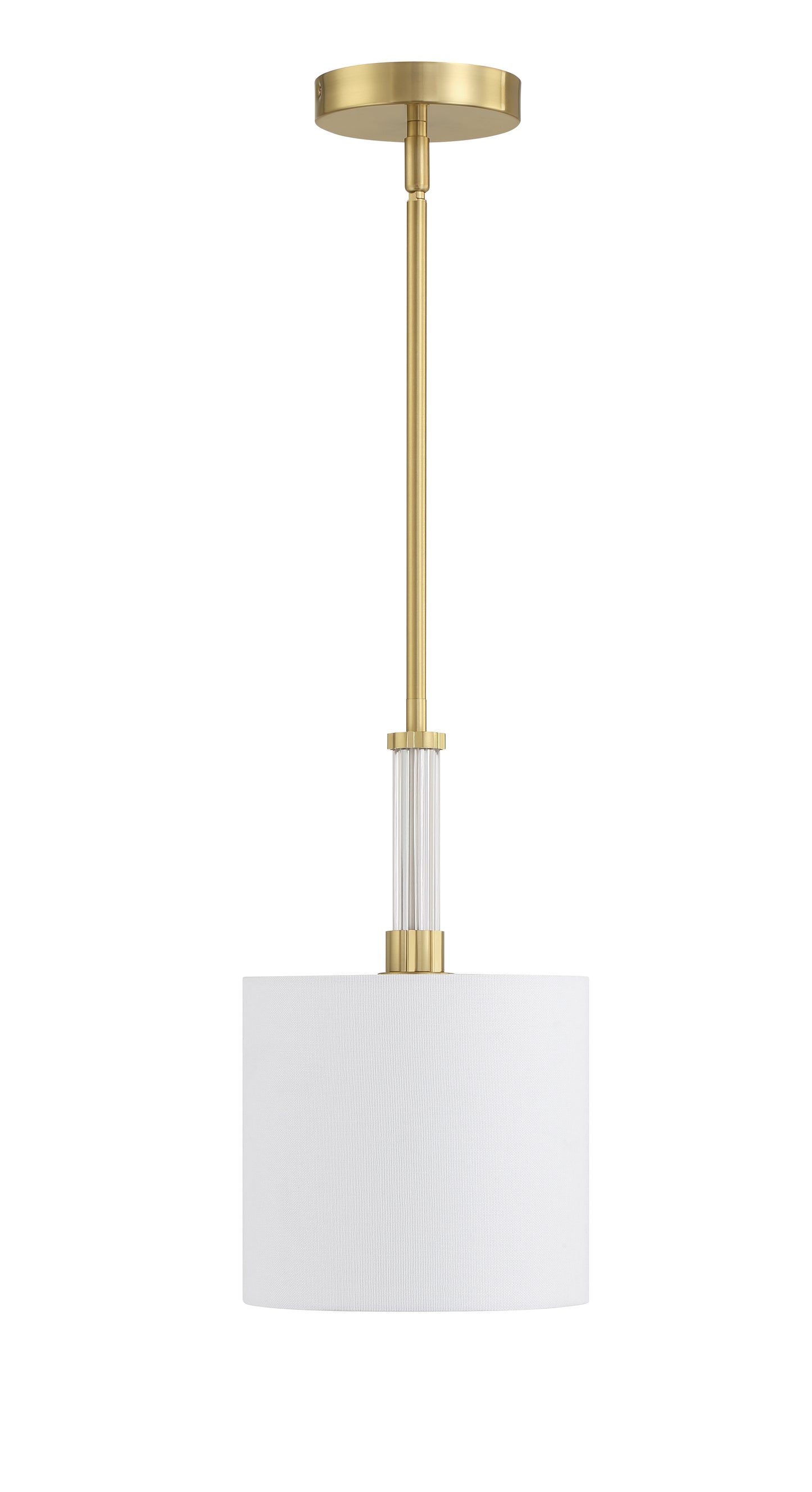 58291-SB - Fortuna 1 Light 8" Wide Mini Pendant - Satin Brass