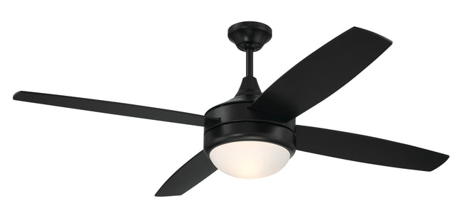 PHZ52FB4 - Phaze II 4- Blade 52" 4 Blade Ceiling Fan with Light Kit - Flat Black