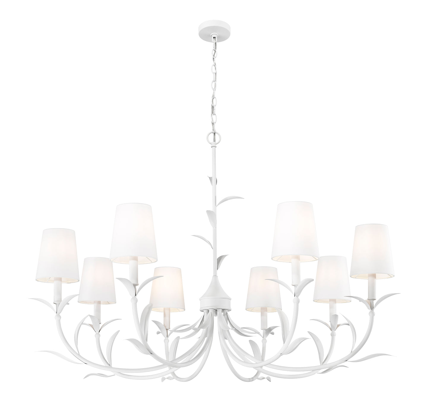 830-42TXWH - Aslin 8 Light 42" Chandelier - Textured White