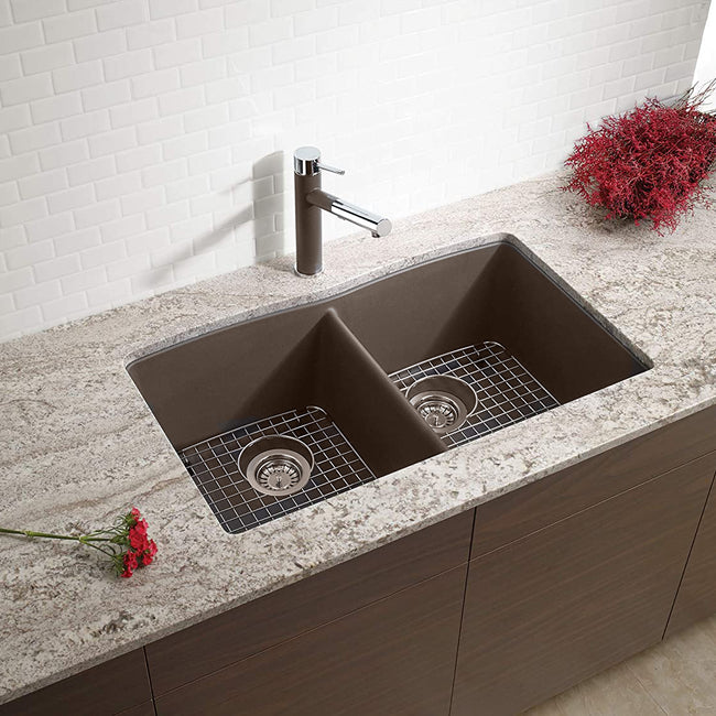 440182 - 32" Diamond Equal Double Bowl Undermount Kitchen Sink - Cafe