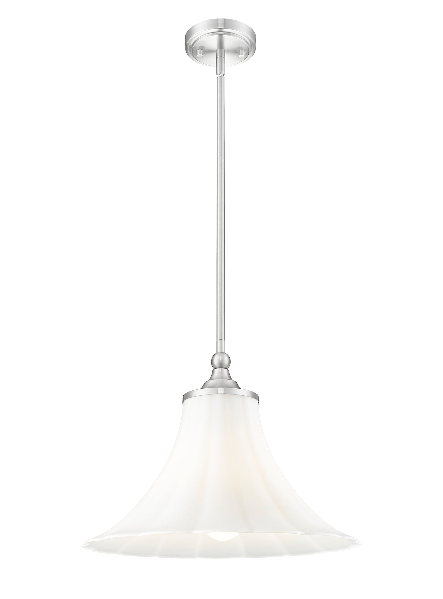 1958P16-BN - Fleur 1 Light 16" Pendant - Brushed Nickel