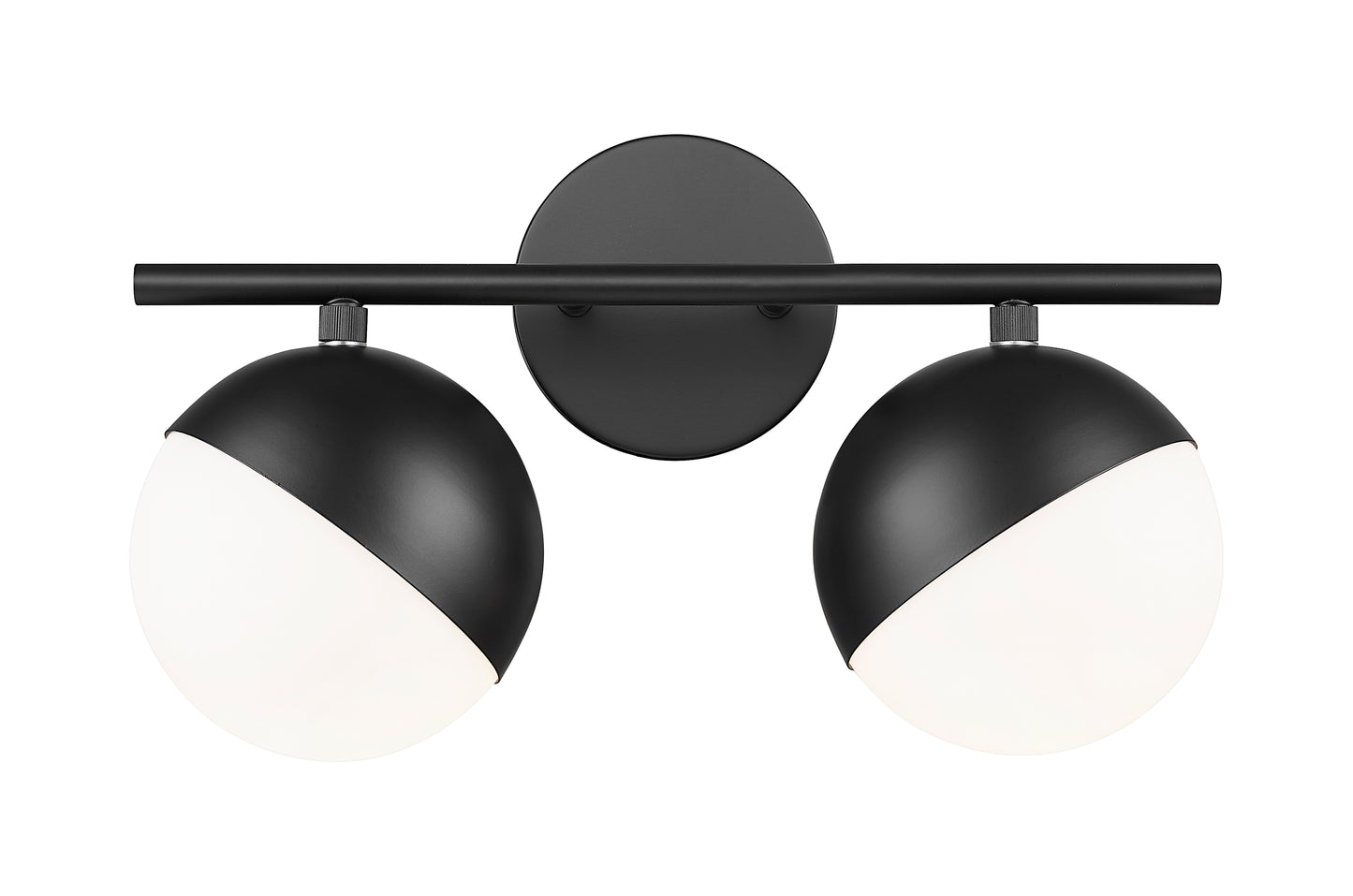 7517-2V-MB - Realm Sphere 2 Light 16" Vanity - Matte Black