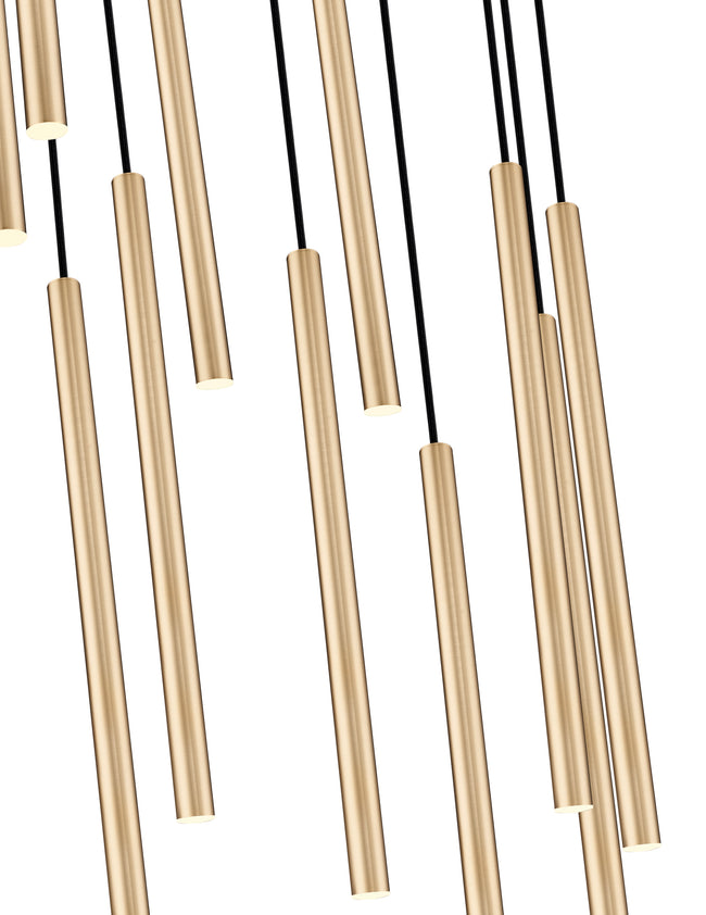 919MP24-11R-MGLD-LED - Forest 11 Light 24" Chandelier - Modern Gold
