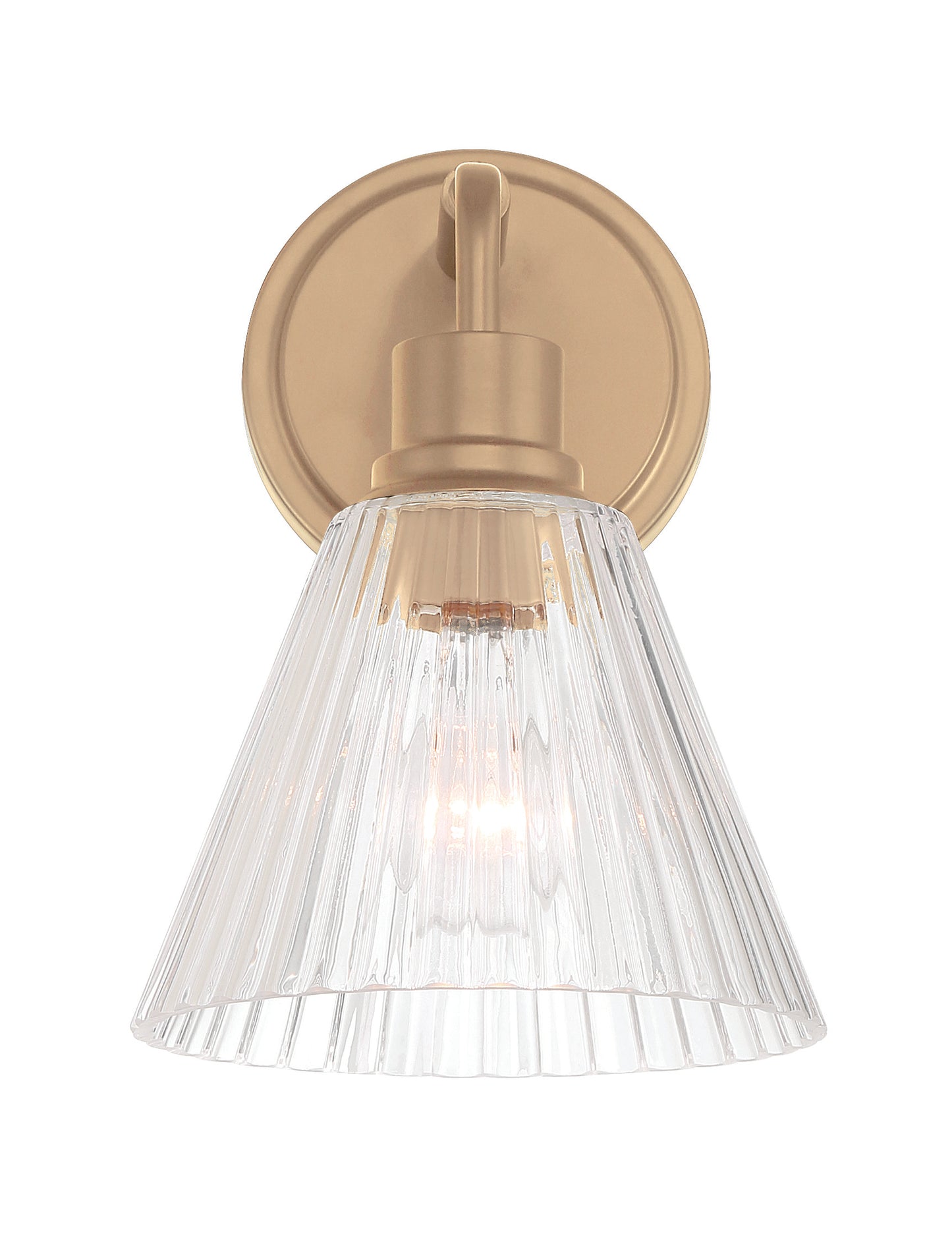 61101-CPZ - Pleated 1 Light 10.38" High Wall Sconce - Premium Bronze