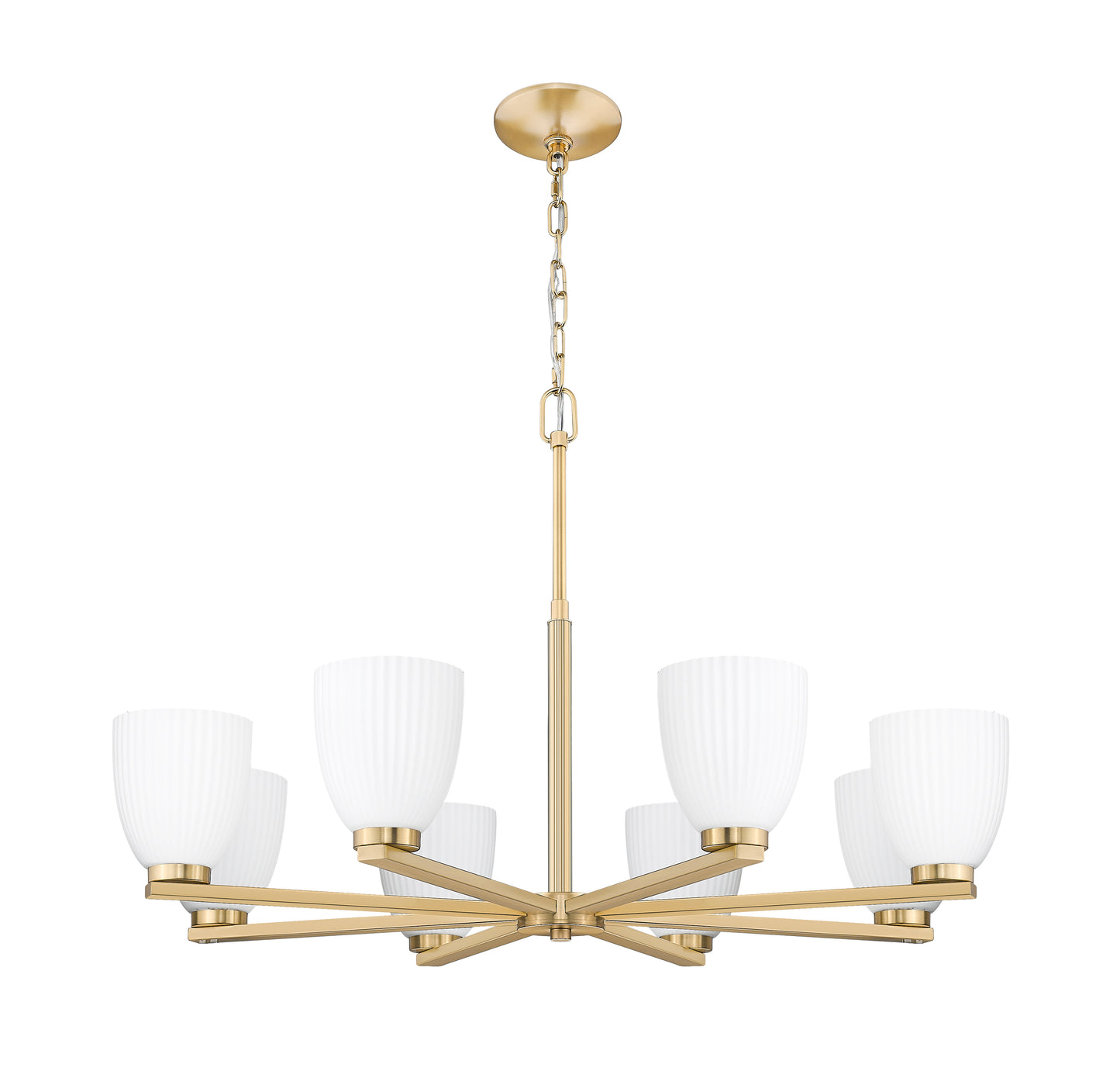 7518-8MGLD - Naya 8 Light 33" Chandelier - Modern Gold