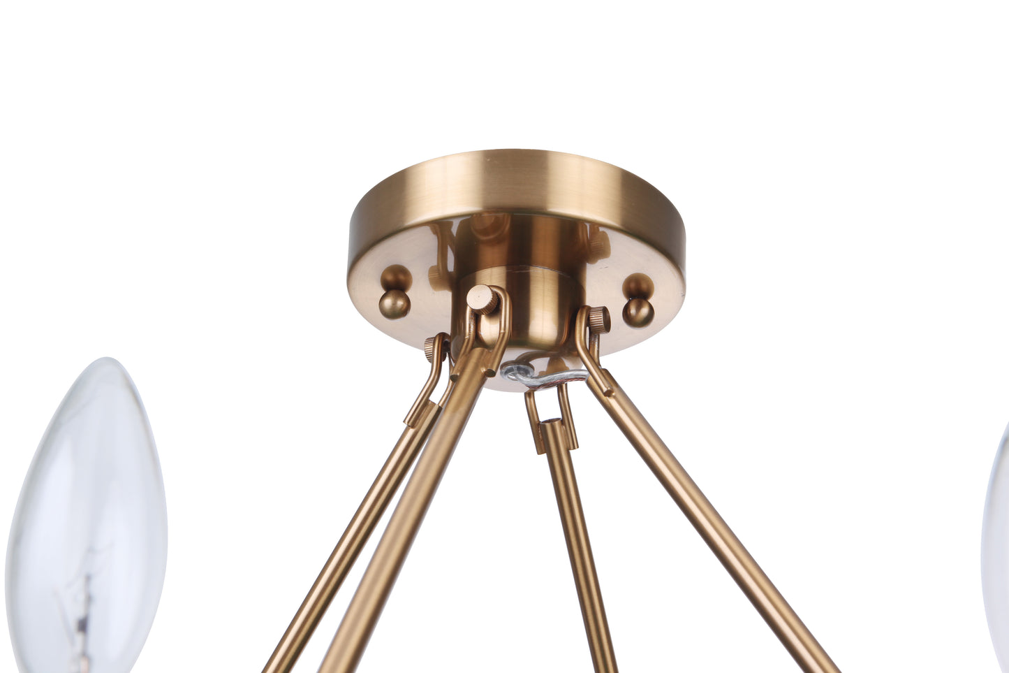 54356-SB - Larrson 6 Light 18" Wide Semi Flush Mount - Satin Brass