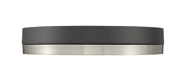 1006F16-MB-BN-LED - Algar 1 Light Flush 16" Mount - Matte Black / Brushed Nickel