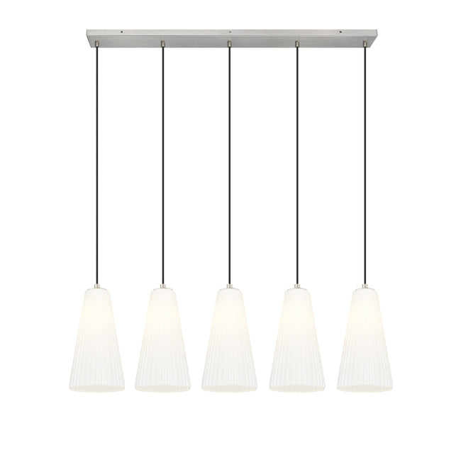 3043P7-5L-BN - Farrell 5 Light Linear 42" Chandelier - Brushed Nickel