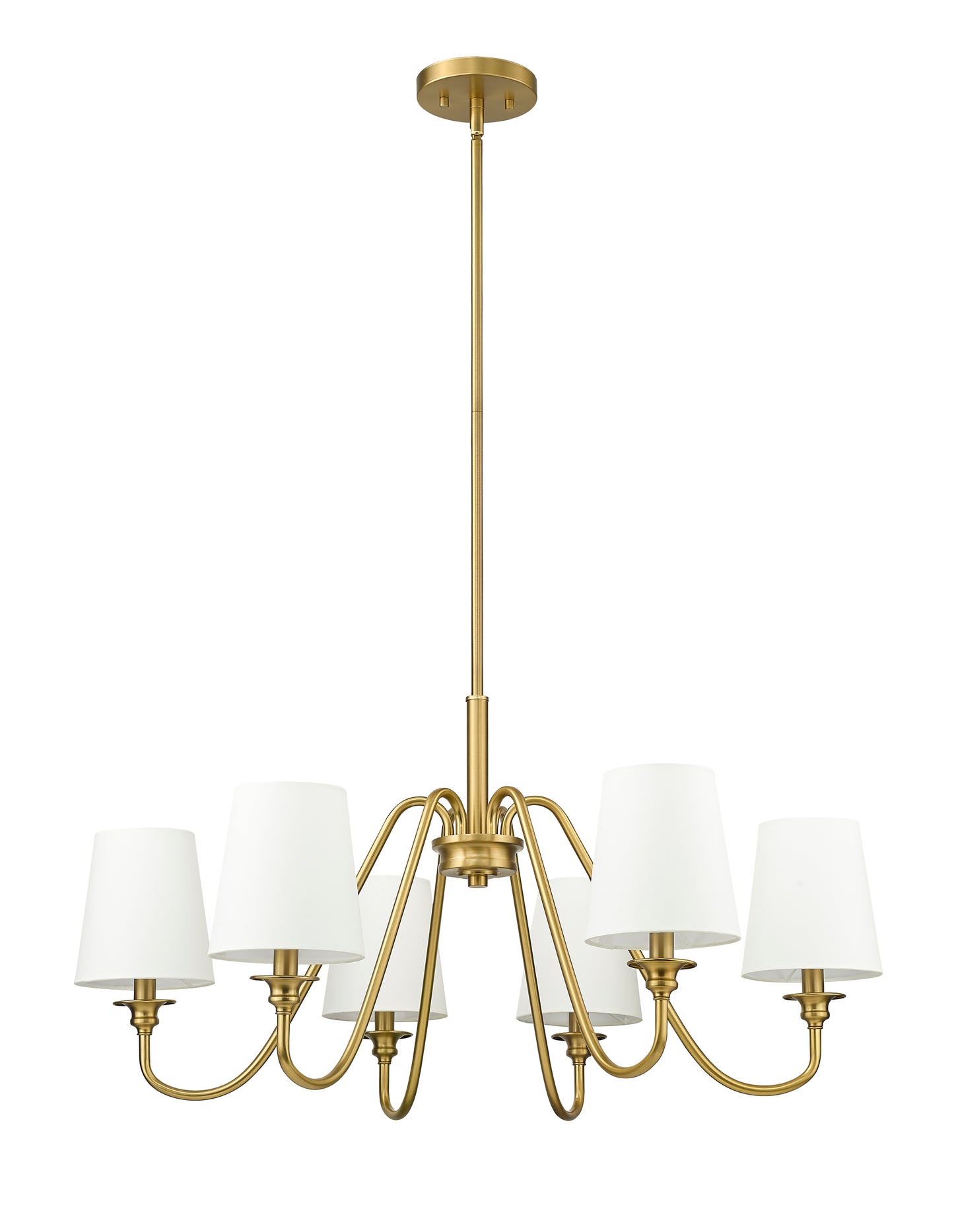 7509-6-32MGLD - Gianna 6 Light 32" Chandelier - Modern Gold