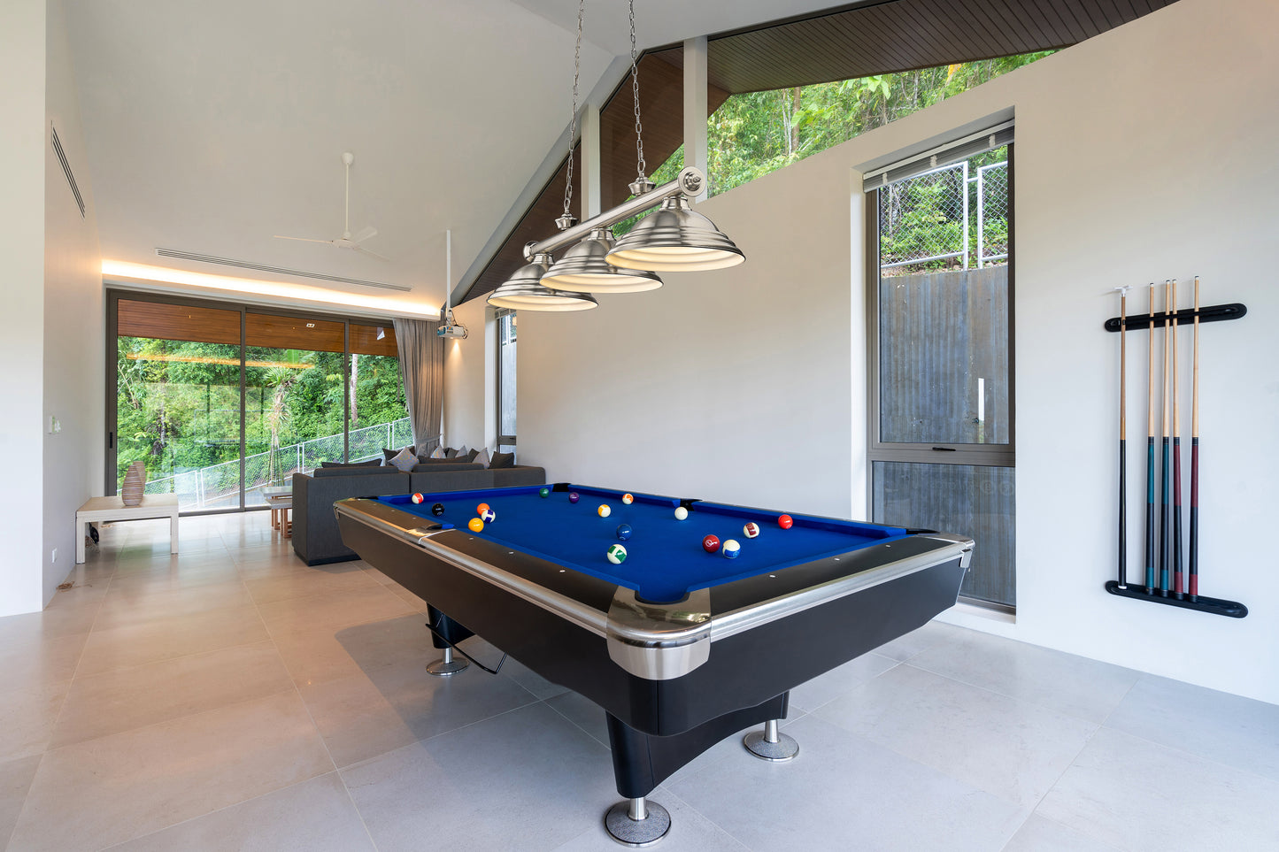 2306-3BN-SBN - Cordon 3 Light 58" Billiard - Brushed Nickel