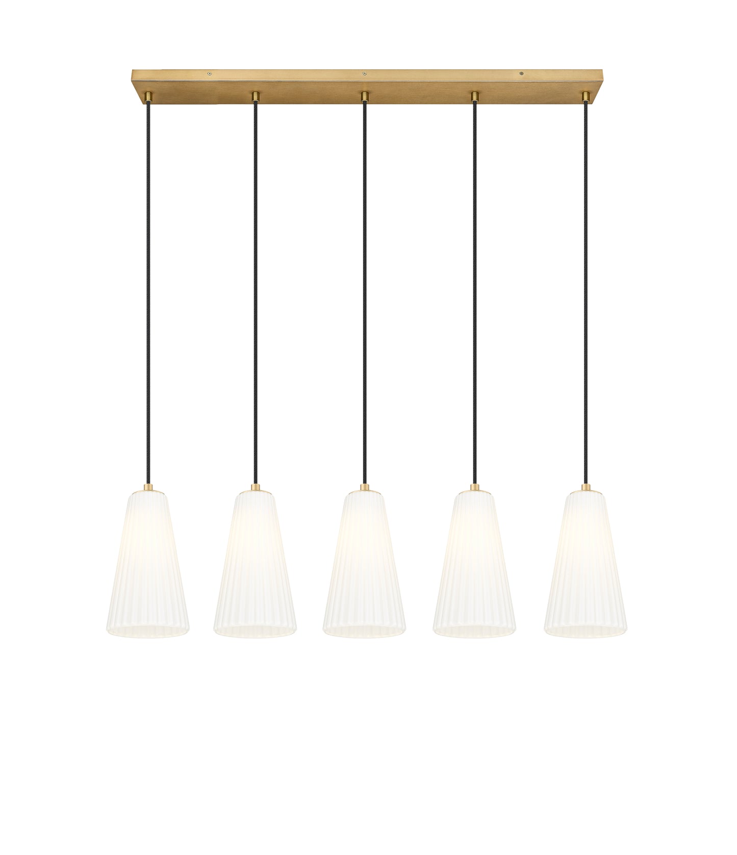 3043P6-5L-MGLD - Farrell 5 Light Linear 42" Chandelier - Modern Gold