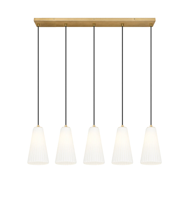 3043P6-5L-MGLD - Farrell 5 Light Linear 42" Chandelier - Modern Gold