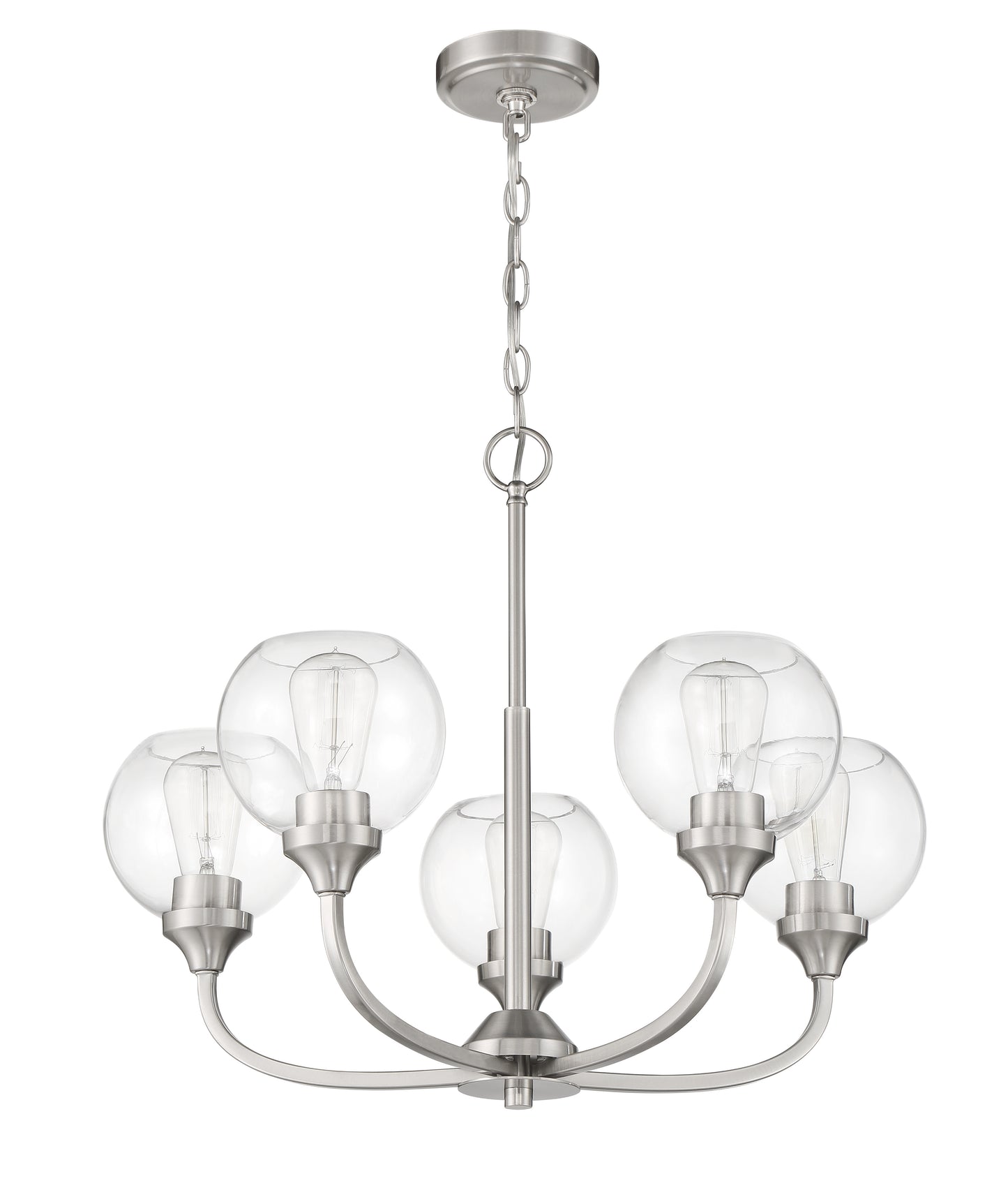 56225-BNK - Glenda 5 Light 24" Wide Chandelier - Brushed Nickel