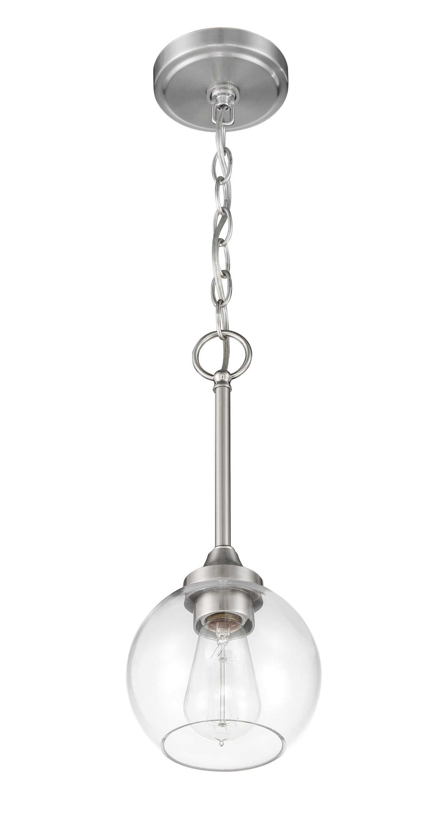 56291-BNK - Glenda 1 Light 6" Wide Mini Pendant - Brushed Nickel