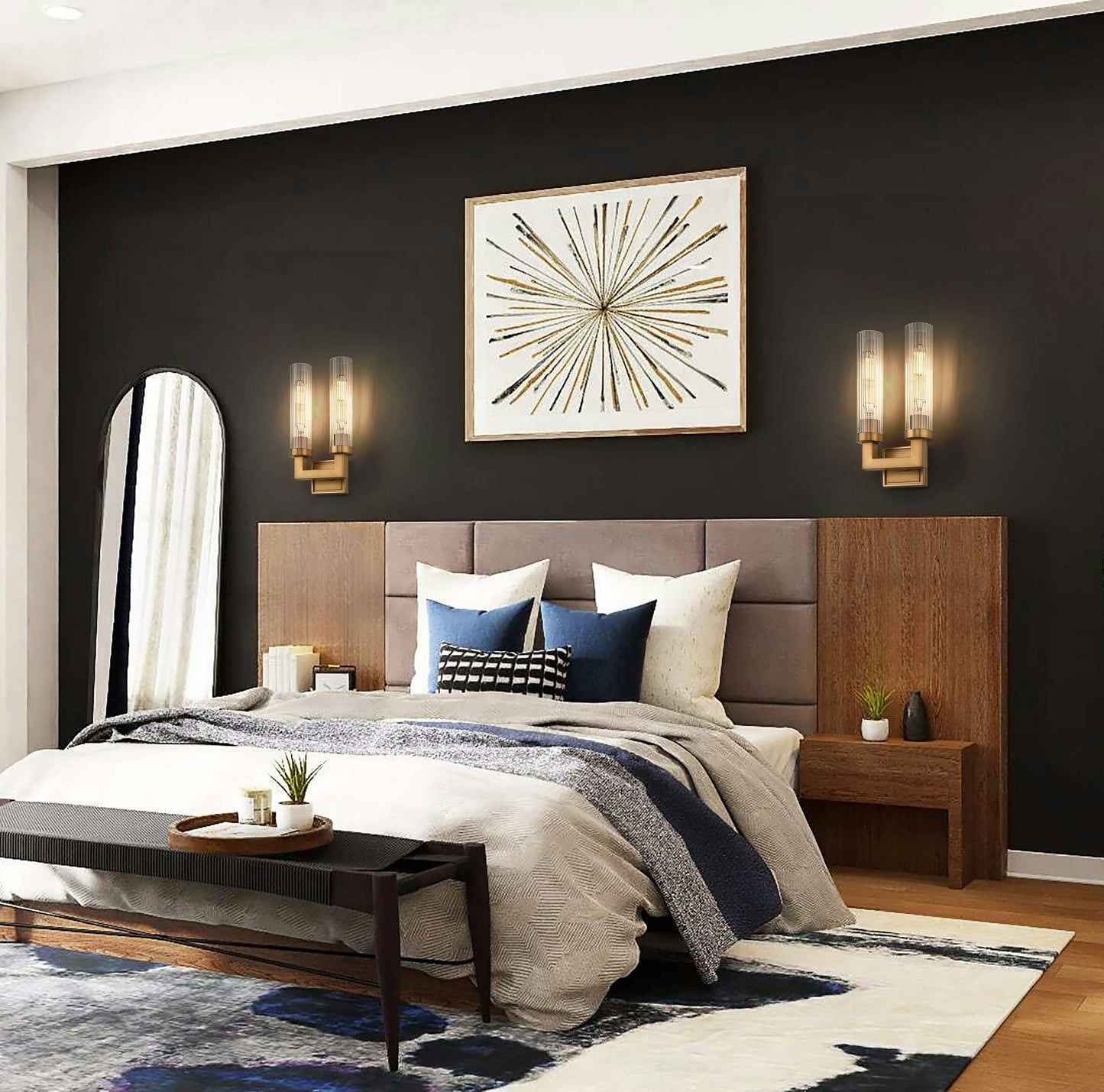 740-2S-RB - Beau 2 Light Wall 17" Sconce - Rubbed Brass